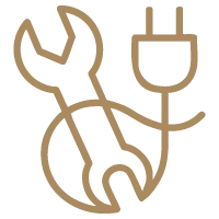 Mechanical and electrical boat repair icon