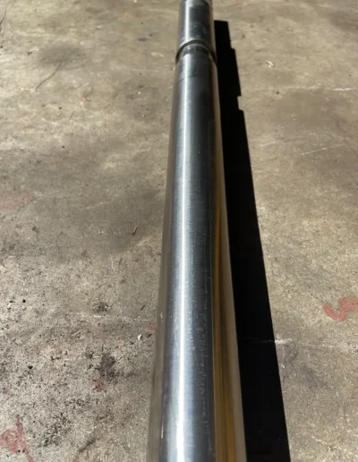 Polished stainless steel rod prepared for marine welding and fabrication.